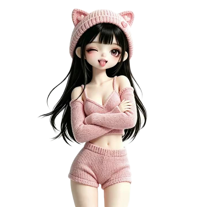 白清新 3D 潮玩女孩 IP 形象